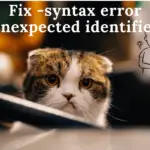 syntax error unexpected identifier